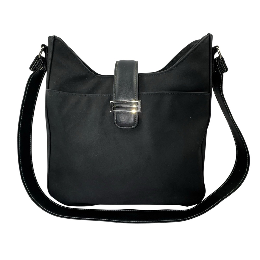 Women's Black Travel Bag Purse Waterproof Nylon Shoulder Bag Multiple Pockets